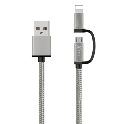 X One Cdl1000s Cable Usb A Micro Iphone Plata